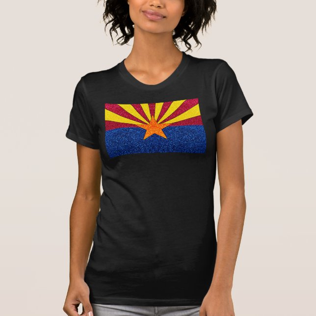 Camisa de senhoras com bandeira de Arizona brilhan (Frente)