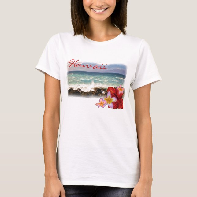 Camisa de senhoras da praia do Havaí (Frente)