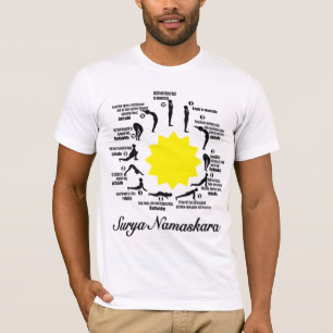 camisa de sensibilização de yoga surya namaskara