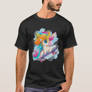 Camisa de skate Unicórnio Meninas Mulheres Skatebo