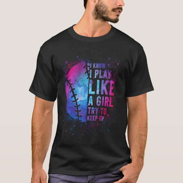 Camisa De Softball Eu Sei Que Eu Toco Como Uma Gar (Frente)