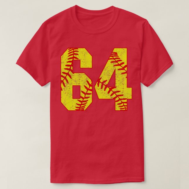 Camisa de Softball Fastpitch Número 64 64 Uniforme (Frente do Design)