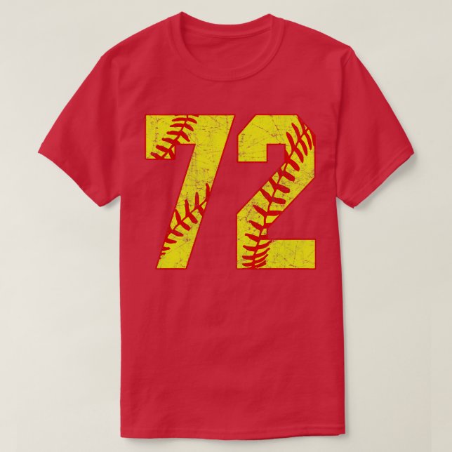 Camisa De Softball Número 72 72 Camisa De Softball (Frente do Design)