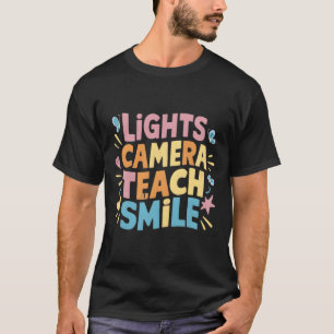 Camisa de Sorriso de Ensino de Luz Câmera Divertid