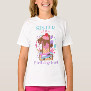 Camisa de sorvete Primeiro Aniversário Irmã Aniver