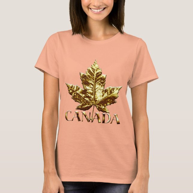 Camisa de Souvenir do Canadá, de porte feminino, m (Frente)