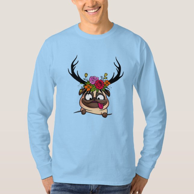 Camisa de suor de Natal de cor azul clara (Frente)
