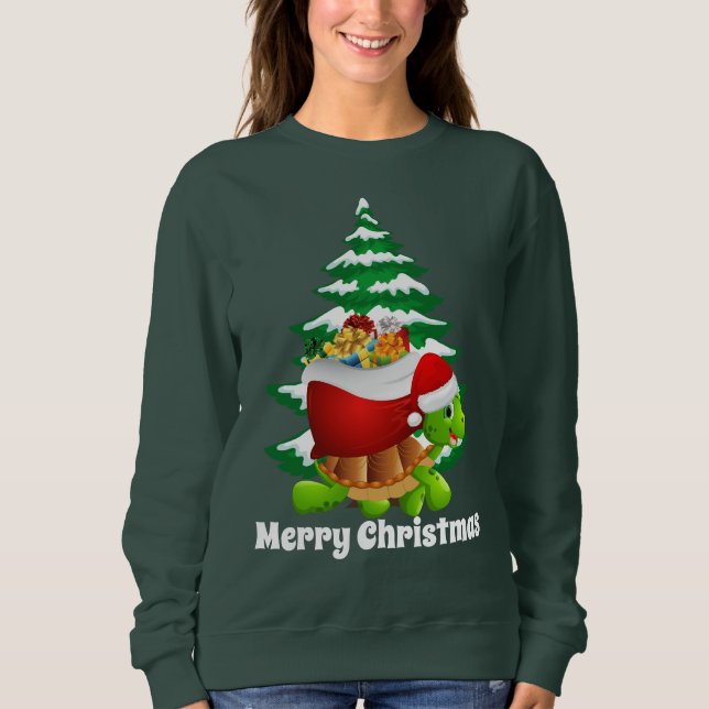 Camisa de suor de tartaruga de Papai noel de Natal (Frente)