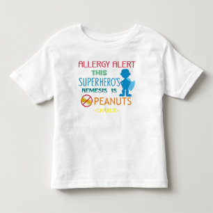 Camisa de Super-Heróis Alerta de Alergia de Peanut