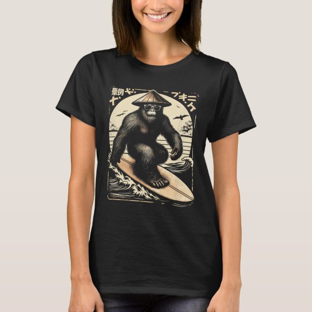 Camisa de Surf Bigfoot com Tema Japonês - Bigfoot (Frente)