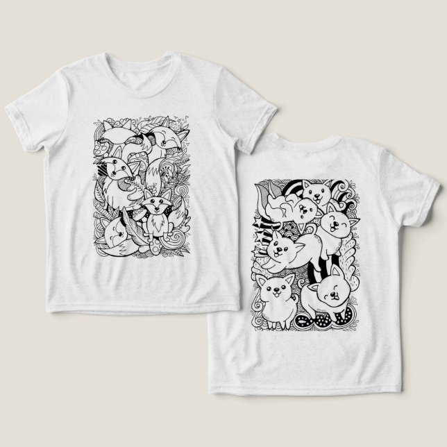 Camisa De T-Blenda Tripla (Design Frente e Verso)