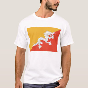 Camisa de T com a bandeira de Bhutan