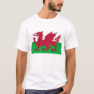 Camisa de T com a bandeira de Wales.