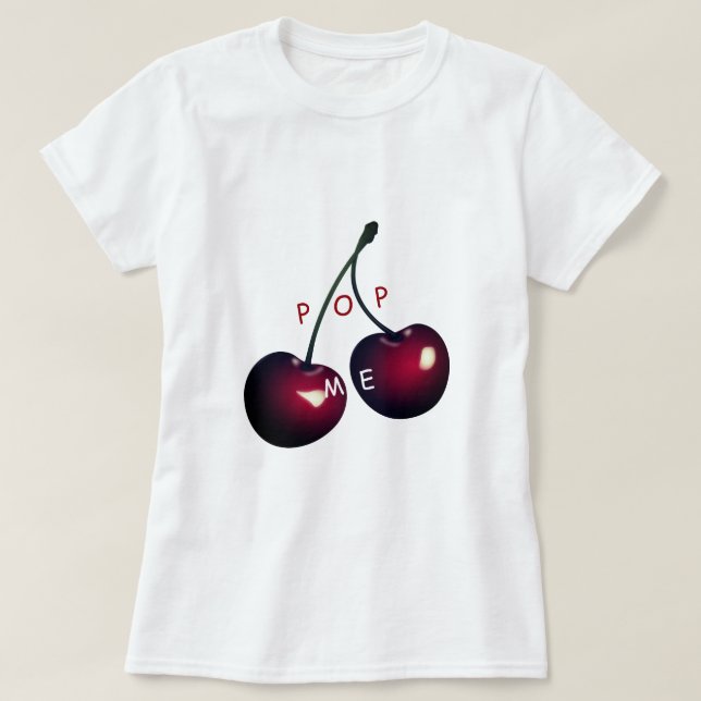 Camisa de T com Cereja - Pop - Engraçado (Frente do Design)