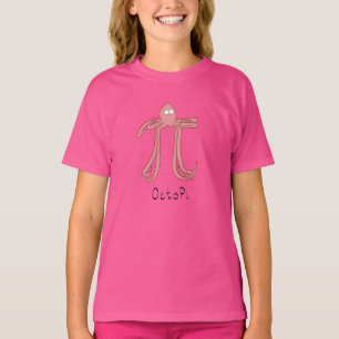 Camisa de T da Garota do Octopus Cute Math Pi Day
