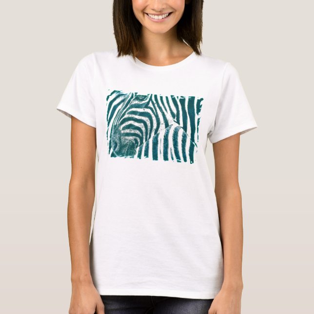 Camisa de T-folhas finas e longas HAMbyWG - Zebra  (Frente)