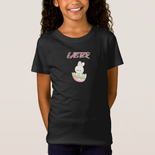 CAMISA DE T-SHIRT DO LESTE BUNNY PARA GAROTAS (Frente)