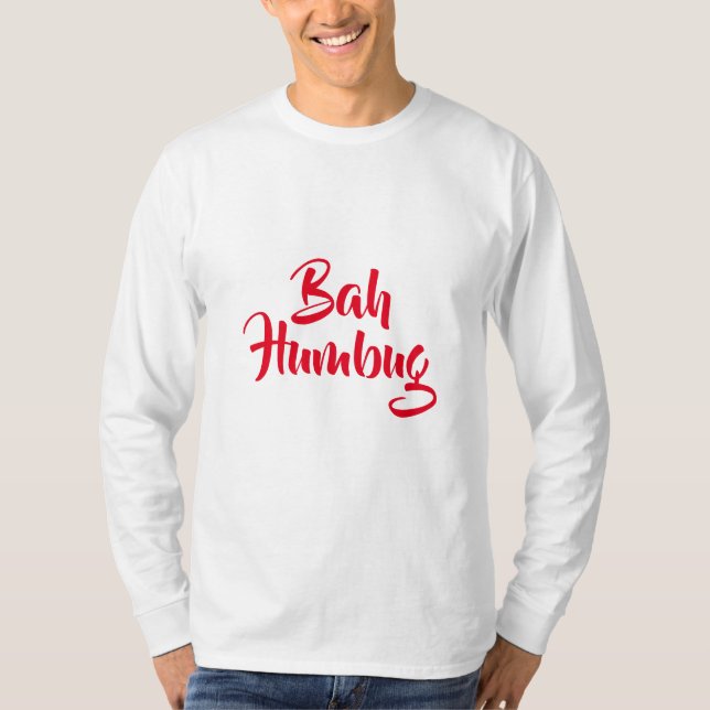 Camisa de T-Shirt Holiday Masculina Bah Humbug (Frente)