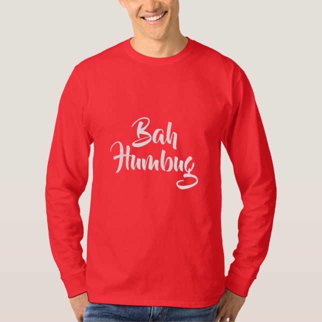 Camisa de T-Shirt Holiday Masculina Bah Humbug (Frente)