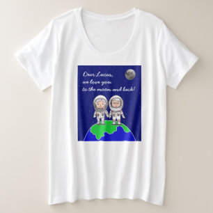 Camisa de tamanho mais feminino para os novos avós