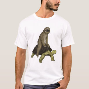 Camisa de Tartaruga Preguiçosa Preguiça Montando T