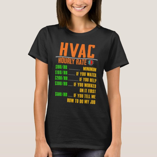 Camisa de Taxa Horária Camisa HVAC TÉCNICA Engraça (Frente)