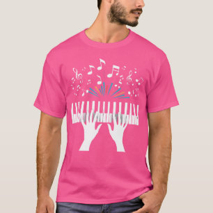 Camisa de teclado de piano Design para homens mulh