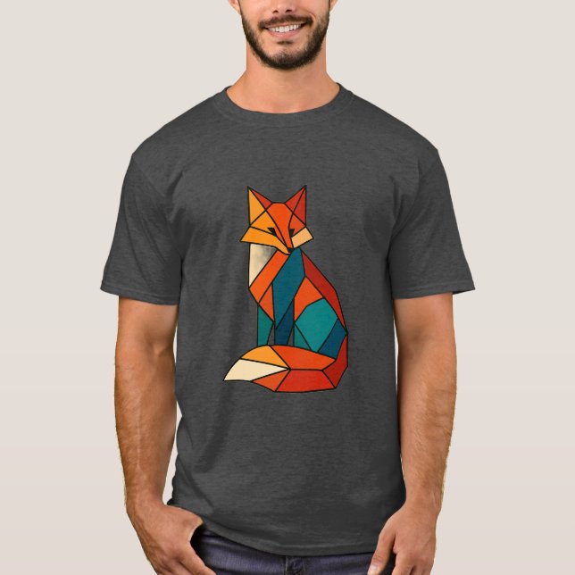 Camisa de tendências da raposa geométrica (Frente)