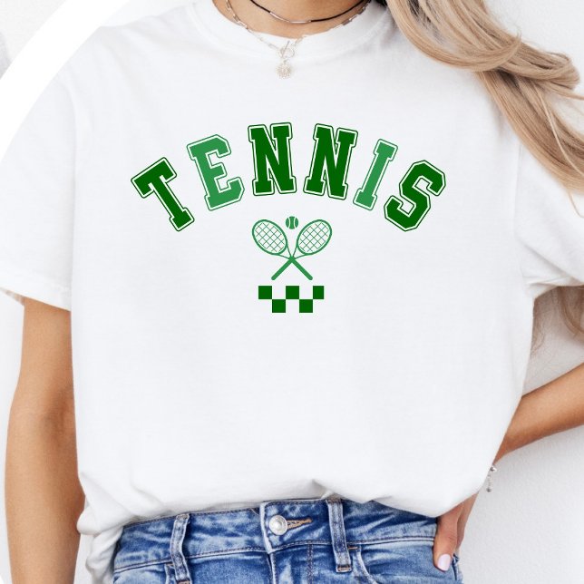 Camisa de Ténis Verde Clássica - Fonte Vintage (Criador carregado)