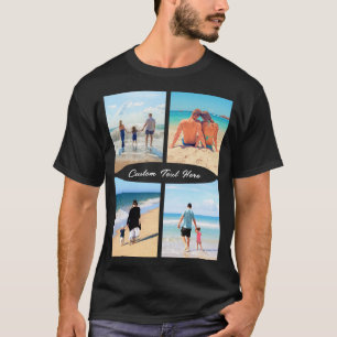Camisa de texto de colagem de fotos personalizada 