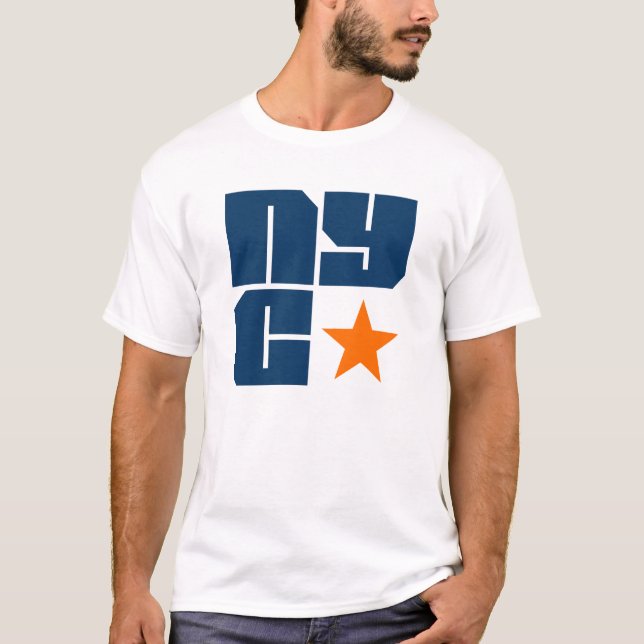 Camisa de Texto do Bloco Nova Iorque Star NYC (Frente)