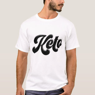 Camisa de Tipografia do Script Retro Keto Preto
