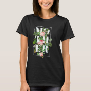 Camisa de Tipografia Floral Mãe
