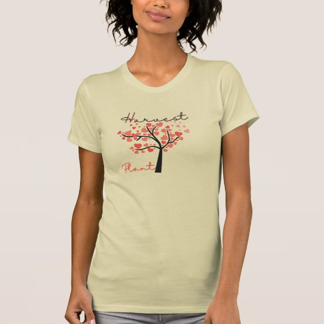 Camisa de Tipografia Negra "Planta e Colheita" com (Frente)