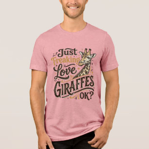 Camisa de Tipografia Vintage Amante de Girafa Engr