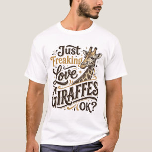 Camisa de Tipografia Vintage Amante de Girafa Engr