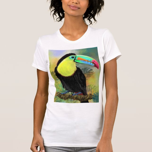 Camisa de Toco Tropical Exótica - Pássaro Tucano (Frente)