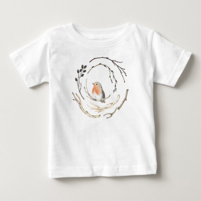 Camisa de Toddler de Pássaros Brincos de Robin (Frente)