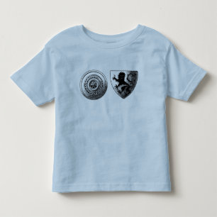 Camisa de Toddler nos escudos medievais