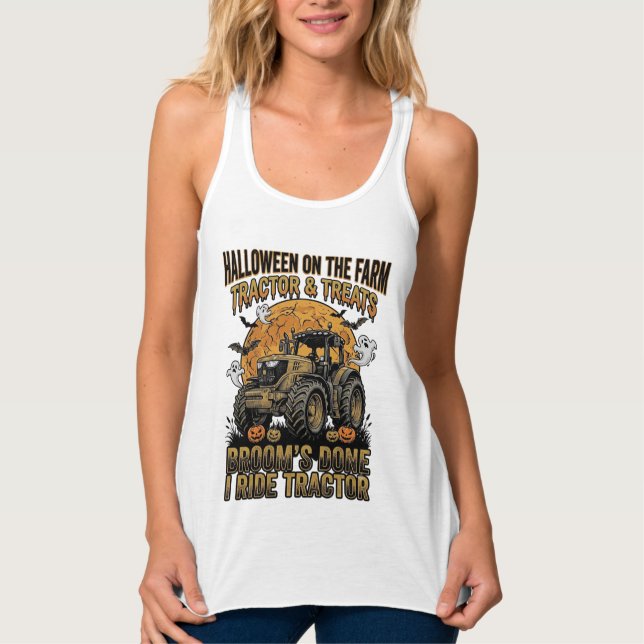 Camisa de Trator de Halloween Camisa de Bruxa Dive (Frente)