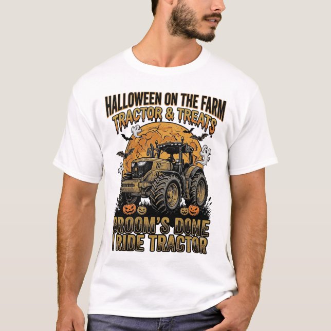 Camisa de Trator de Halloween Camisa de Bruxa Dive (Frente)