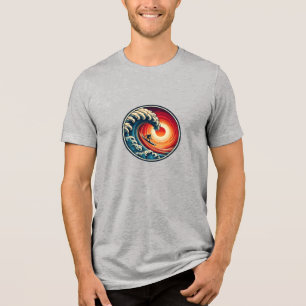 Camisa de três blendas de onda solar do surfista
