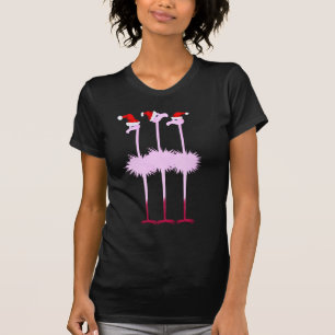 Camisa de três flamingos do Natal