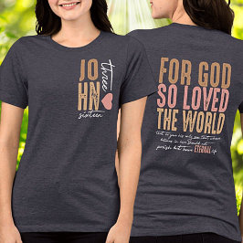 Camisa de três lâminas do John 3:16 Bíblia Verse