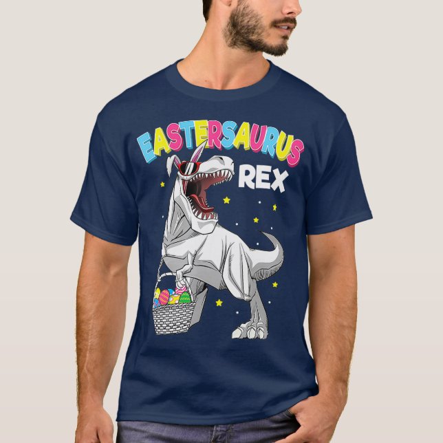 Camisa De Trex De páscoa Para Crianças, Páscoa De  (Frente)