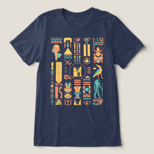 Camisa De Tripla Blenda Hieroglifos Antigos Egípci
