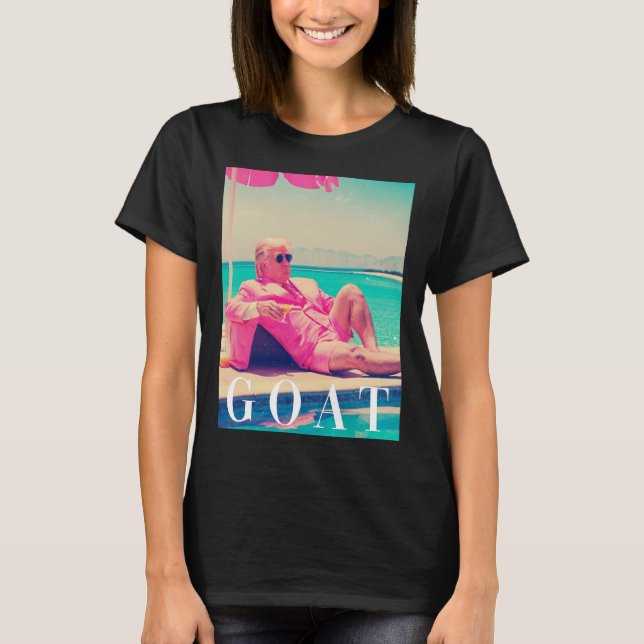 Camisa De Trump Goat Verão De 2024 Dona Rosa Funny (Frente)