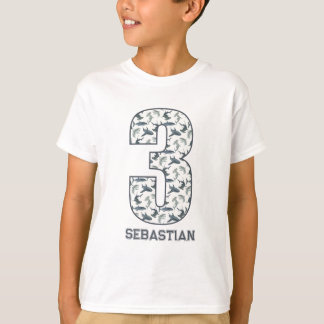 Camisa de Tubarão aniversário de 3 anos personaliz