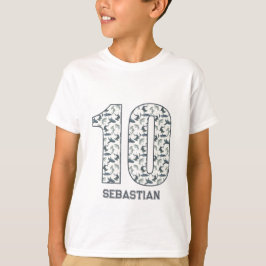 Camisa de Tubarão de 10.o aniversário personalizad