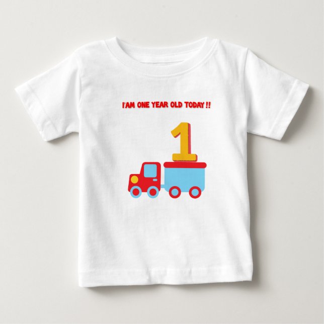 Camisa de um ano Parabéns (Frente)
